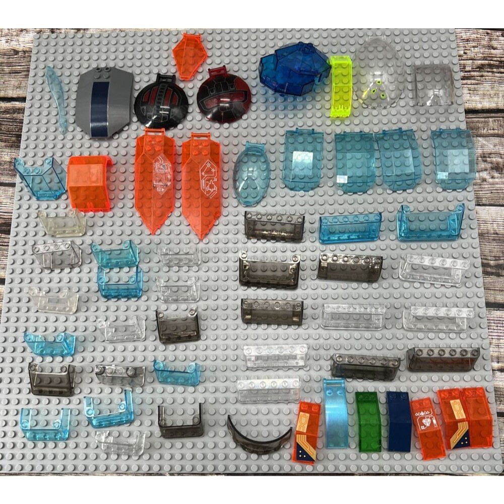 Lego Bulk Lot of 57 Translucent Pieces: Windshields, Hatch Doors, Windscreens